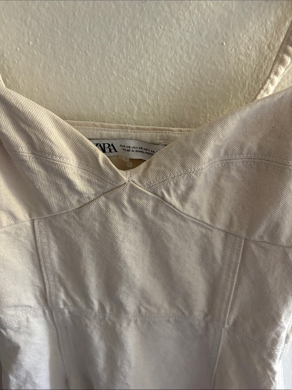 Zara Corset Beige Denim Dress - Picture 2 of 5